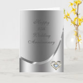 Metallisches Silbergrau mit Diamantherz Karte (Gelbe Blume)