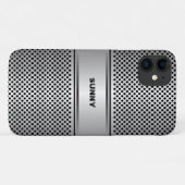 Metallisches silbergraues geometrisches Design Case-Mate iPhone Hülle (Rückseite (Horizontal))
