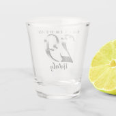 Metallisches Silberschussglas zum 29. Geburtstag Schnapsglas (Rückseite)