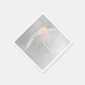 Metallisches Silberwatte Tulip Cocktail Serviette (Ecke)