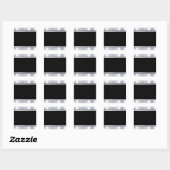 Metallisches Silver Black Blank Template Quadratischer Aufkleber (Blatt)