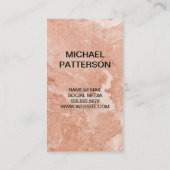 Metallisches Silver Gold Banner Monogramm | Marmor Visitenkarte (Rückseite)