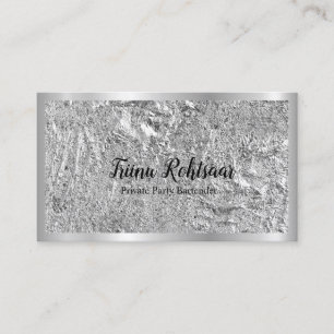 Metallisches Silver Gold Glitzer Elegant Visitenkarte