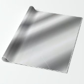 Metallisches Silver Look glamouröse Vorlage Beste  Geschenkpapier (Ungerollt)