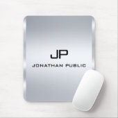 Metallisches Silver Look Template für Monogram Mousepad (Mit Mouse)