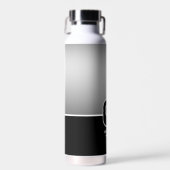 Metallisches Silver Monogramm Trinkflasche (Vorne)