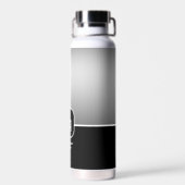 Metallisches Silver Monogramm Trinkflasche (Rückseite)