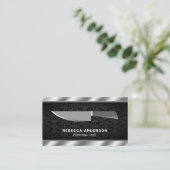 Metallisches Stahlküchenmesser Persönlicher Koch Visitenkarte (Stehend Vorderseite)