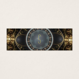 Metallisches Steampunk-Fraktal Monogramm-Lesezeich
