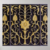 Metallisches Tor, kompliziertes Musterdesign. Poster (Vorne)