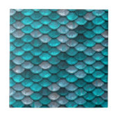 Metallisches, türkisfarbenes Aquamarines Mermaid-S Fliese (Vorderseite)