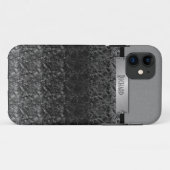 Metallisches und schwarzes graues ledernes Case-Mate iPhone hülle (Rückseite (Horizontal))