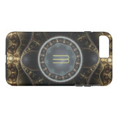 Metallisches Verziertes Steampunk-Fraktal Monogram Case-Mate iPhone Hülle (Rückseite (Horizontal))