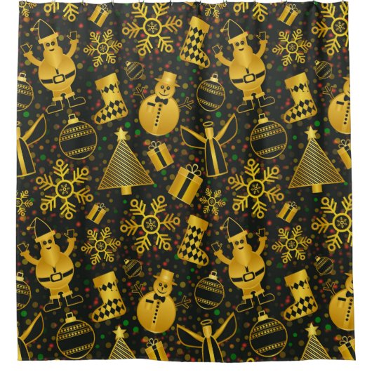 Metallisches Weihnachtsgebäck Duschvorhang (Vorderseite)