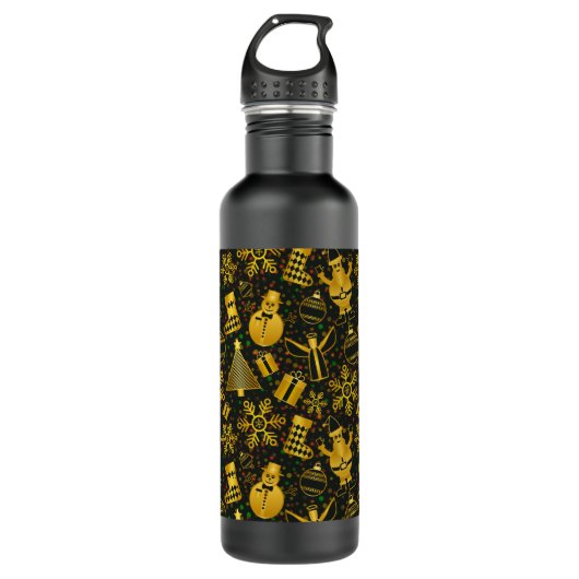 Metallisches Weihnachtsgebäck Edelstahlflasche (Vorderseite)