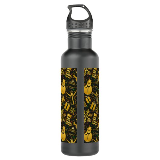 Metallisches Weihnachtsgebäck Edelstahlflasche (Rückseite)