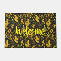 Metallisches Weihnachtsgebäck Fußmatte