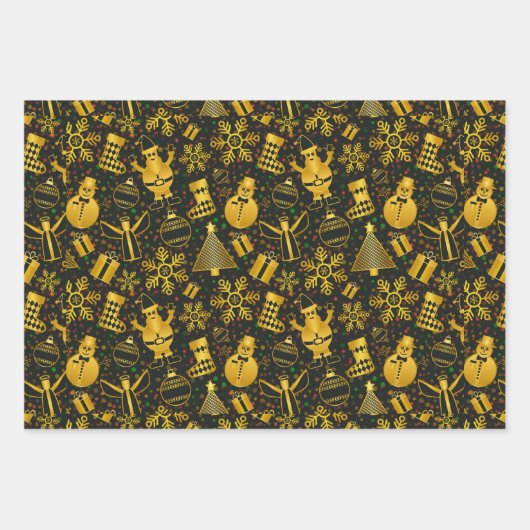 Metallisches Weihnachtsgebäck Geschenkpapier Set (Vorderseite 2)