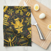 Metallisches Weihnachtsgebäck Geschirrtuch (Viertel Falte)