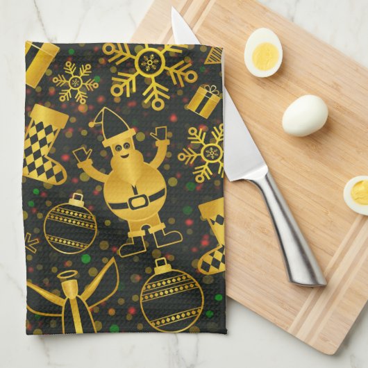 Metallisches Weihnachtsgebäck Geschirrtuch (Viertel Falte)