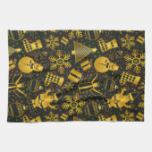 Metallisches Weihnachtsgebäck Geschirrtuch (Horizontal)