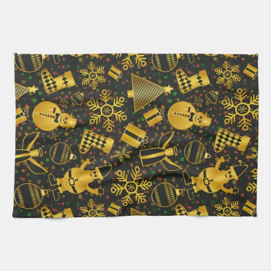 Metallisches Weihnachtsgebäck Geschirrtuch (Horizontal)
