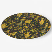 Metallisches Weihnachtsgebäck Pappteller (Schrägansicht)