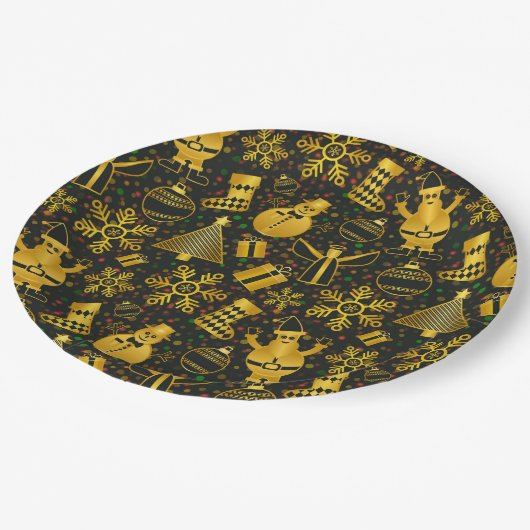 Metallisches Weihnachtsgebäck Pappteller (Schrägansicht)