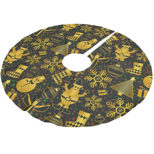 Metallisches Weihnachtsgebäck Polyester Weihnachtsbaumdecke (Schrägansicht)