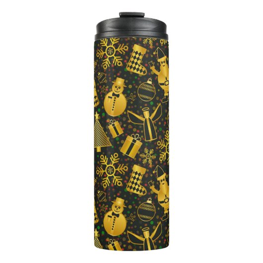 Metallisches Weihnachtsgebäck Thermosbecher (Vorderseite)