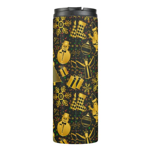 Metallisches Weihnachtsgebäck Thermosbecher (Rückseite)