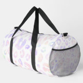 Metallisches Weißleopardmuster Duffle Bag (Rechte Ecke)