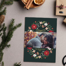 Metallisierte Weihnachtsgirlande Florale Festtags- Folieneinladung