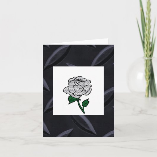 Metallkarte mit leerer Rose Karte (Vorderseite)