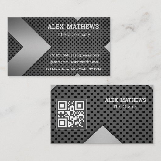 Metallkarten mit QR-Code Telefonnummerkarte (Vorne/Hinten)