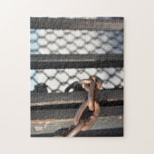 Metallkettenverbindungszaun Original NYC-Fotografi Puzzle (Vertikal)