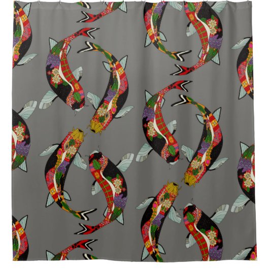 Metallkoi Duschvorhang (Vorderseite)