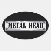 Metallkopf Ovaler Aufkleber (Vorderseite)