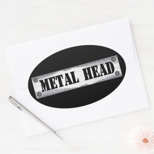 Metallkopf Ovaler Aufkleber (Umschlag)