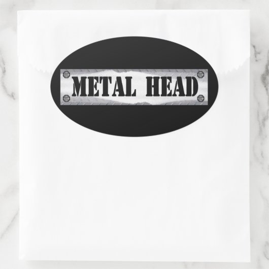 Metallkopf Ovaler Aufkleber (Tasche)