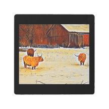 Metallkunst-Bauernhofszene