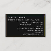 Metalllackdekorator für Schwarz und Gold Visitenkarte (Rückseite)