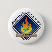 Metalllehm-Kunst (blau) Button (Vorderseite)