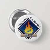 Metalllehm-Kunst (blau) Button (Vorne & Hinten)