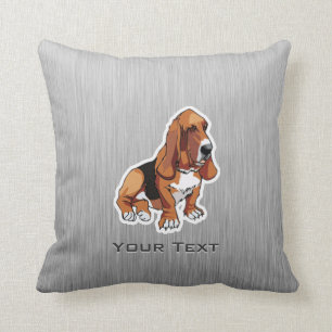 Metalllook; Basset Hound Kissen