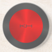 Metalllook in Schwarz und Rot Getränkeuntersetzer (Vorne)