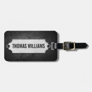 Metallmarke auf schwarzem Schiefer Rock Gepäckanhänger