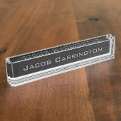 Metallmasche u. Chrom-Rahmen Namensplakette (Seite)