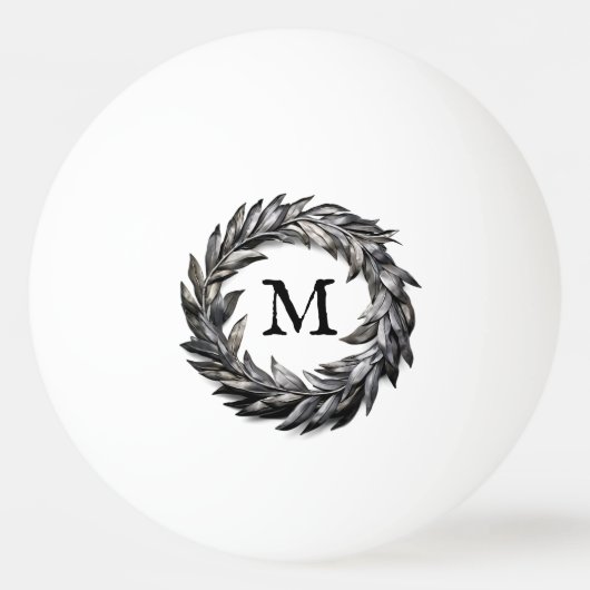 Metallmaskuline Kräne mit Ihrem Monogramm Tischtennisball (Vorderseite)
