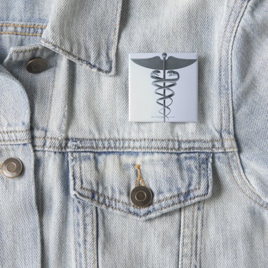 Metallmedizinischer Caduceus Button (Beispiel)